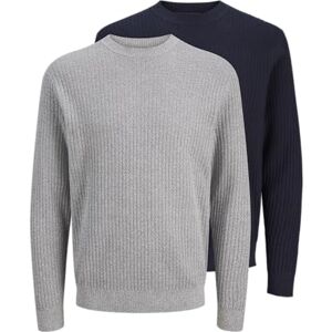 JACK & JONES Jprblubarkley stickad crew neck Mp, natthimmel, L JACK & JONES Jprblubarkley stickad crew neck Mp, natthimmel, L