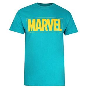 Marvel Text Logo T-shirt för män, Grön (Jade Jad), XL Marvel Text Logo T-shirt för män, Grön (Jade Jad), XL