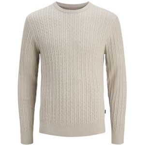JACK & JONES Jjeemil stickad kabel crew neck Noos, Havregryn, L JACK & JONES Jjeemil stickad kabel crew neck Noos, Havregryn, L