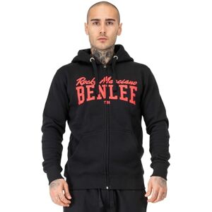 BENLEE sweatjacka med huva för män med dragkedja, normal passform Vitalino, svart/röd, L BENLEE sweatjacka med huva för män med dragkedja, normal passform Vitalino, svart/röd, L