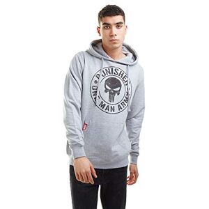 Marvel One Man Army huvtröja sweatshirt med huva, grå ljunga, S Marvel One Man Army huvtröja sweatshirt med huva, grå ljunga, S