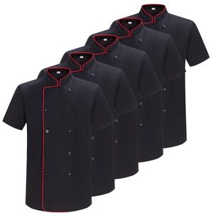 MISEMIYA 5-pack kockjackor MZ-5-8421B Chef's Jacket, svart 21, L (5-pack) herr MISEMIYA 5-pack kockjackor MZ-5-8421B Chef's Jacket, svart 21, L (5-pack) herr
