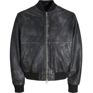JACK & JONES Herr Jorleather Bomber JKT Styd Aw24, svart, s, svart, S JACK & JONES Herr Jorleather Bomber JKT Styd Aw24, svart, s, svart, S
