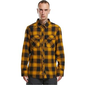 Brandit Herr Check Shirt Långärmad skjorta, Blå/Gul, M Brandit Herr Check Shirt Långärmad skjorta, Blå/Gul, M