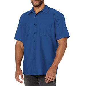 Red Kap industriell arbetsskjorta för män, normal passform, kortärmad., Kungsblå, 4XL stor Red Kap industriell arbetsskjorta för män, normal passform, kortärmad., Kungsblå, 4XL stor