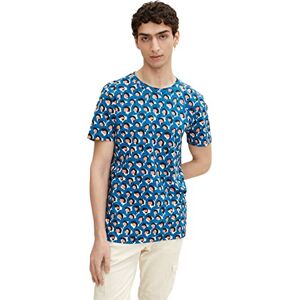 TOM TAILOR Denim Herr T-shirt med tryck 1031138, 29713 Blue Arty Half Circle Print, XS TOM TAILOR Denim Herr T-shirt med tryck 1031138, 29713 Blue Arty Half Circle Print, XS