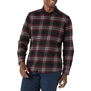 Amazon Essentials Men's Långärmad rutig flanellskjorta smal passform (färger i begränsad upplaga), Svart Vinröd Rutig, XS Amazon Essentials Men's Långärmad rutig flanellskjorta smal passform (färger i begränsad upplaga), Svart Vinröd Rutig, XS