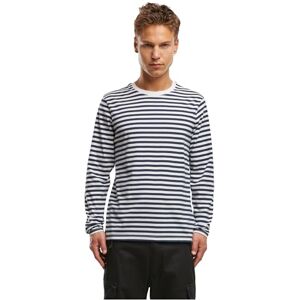 Brandit Tröja för män, randig långärmad t-shirt, Marinvit, M Brandit Tröja för män, randig långärmad t-shirt, Marinvit, M