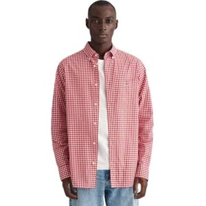GANT Reg Poplin Gingham-skjorta för män, klassisk skjorta, Rubinröd, S GANT Reg Poplin Gingham-skjorta för män, klassisk skjorta, Rubinröd, S