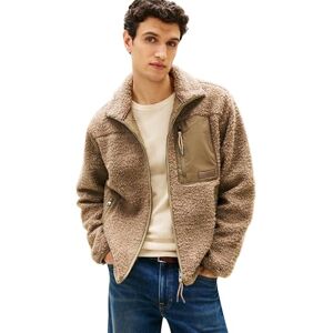Tommy Hilfiger herr TEDDY FLEECE ZIP THROUGH MW0MW40420 tröja med dragkedja, beige, XL, Beige (kustbrungrått), XL Tommy Hilfiger herr TEDDY FLEECE ZIP THROUGH MW0MW40420 tröja med dragkedja, beige, XL, Beige (kustbrungrått), XL