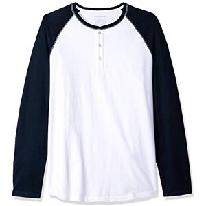 Amazon Essentials Men's Långärmad Henley-skjorta med normal passform (finns i Big & Tall), Marinblå Vit, S Amazon Essentials Men's Långärmad Henley-skjorta med normal passform (finns i Big & Tall), Marinblå Vit, S