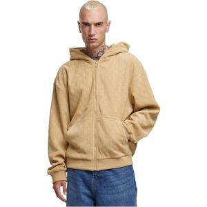 Urban Classics Huvtröja för män, Jaquard Velvet Zip-Hoody, män huvtröja av jacquard sammet med dragkedja, oversize passform, Unionbeige, XL Urban Classics Huvtröja för män, Jaquard Velvet Zip-Hoody, män huvtröja av jacquard sammet med dragkedja, oversize passform, Unionbeige, XL