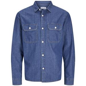 JACK & JONES JJETRAVIS Shirt LS NOOS, Mellanblå denim, S JACK & JONES JJETRAVIS Shirt LS NOOS, Mellanblå denim, S