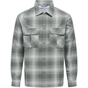 Only & Sons Onscedric Life Check Overshirt Noos, Castor Gray, S Only & Sons Onscedric Life Check Overshirt Noos, Castor Gray, S