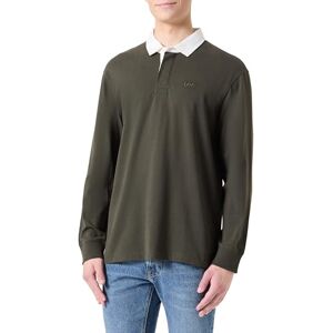 Lee Ls Contrast Collar Polo T-shirt för män, OLIVNATT, M Lee Ls Contrast Collar Polo T-shirt för män, OLIVNATT, M