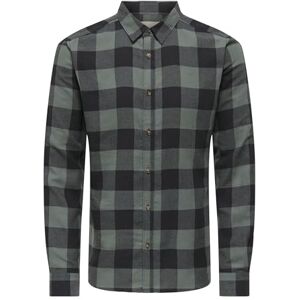 Only & Sons LS Checked Shirt Onsgudmund-Noos rutig T-shirt, grön balsam, L herr Only & Sons LS Checked Shirt Onsgudmund-Noos rutig T-shirt, grön balsam, L herr