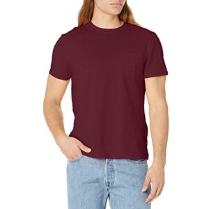 Nautica herr solid rund hals kortärmad ficka t-shirt, Skeppsbrott vinröd, XL Nautica herr solid rund hals kortärmad ficka t-shirt, Skeppsbrott vinröd, XL