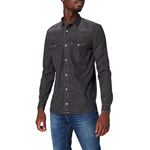 Won Hundred Steffen tvättad svart vardaglig skjorta för män, Svart (denim vintage svart), 38 SE (Tillverkarens storlek M) Won Hundred Steffen tvättad svart vardaglig skjorta för män, Svart (denim vintage svart), 38 SE (Tillverkarens storlek M)