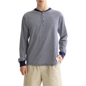 Scotch & Soda Avslappnad passform randig Henley, Marinblå/vit rand 410, S Scotch & Soda Avslappnad passform randig Henley, Marinblå/vit rand 410, S
