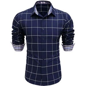 COOFANDY Men's Fashion Long Sleeve Plaid Button Down Casual Shirt, Large, Blue COOFANDY Men's Fashion Long Sleeve Plaid Button Down Casual Shirt, Large, Blue