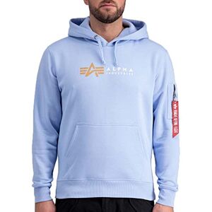 Alpha Industries Alpha Label Hoody Huvtröja Sweat med huva för män Light Blue Alpha Industries Alpha Label Hoody Huvtröja Sweat med huva för män Light Blue