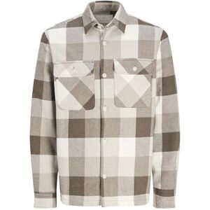JACK & JONES JACK&JONES JPRRAYMOND Melange Check LS Overshirt SN, Valnöt/passform: bekväm passform, S JACK & JONES JACK&JONES JPRRAYMOND Melange Check LS Overshirt SN, Valnöt/passform: bekväm passform, S