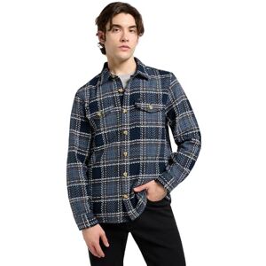 Lee Textured 2PKT skjorta, Mood indigo grå pläd, S Lee Textured 2PKT skjorta, Mood indigo grå pläd, S