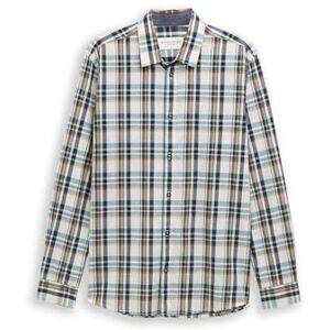 TOM TAILOR herrskjorta, 38962 – vit flerfärgad kontroll, M TOM TAILOR herrskjorta, 38962 – vit flerfärgad kontroll, M