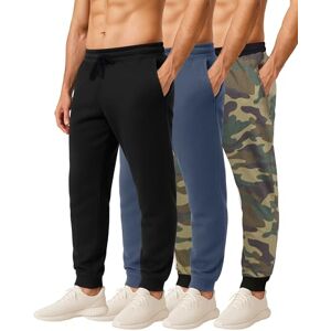 Real Essentials 3 pack: Pyjamasbyxor för män – stickad bomull flanell pläd loungebyxor med knappgylf S-3XL, Set G, L Real Essentials 3 pack: Pyjamasbyxor för män – stickad bomull flanell pläd loungebyxor med knappgylf S-3XL, Set G, L