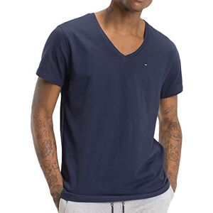 Tommy Jeans män kortärmade stickade toppar, Blå (svart iris), XS Tommy Jeans män kortärmade stickade toppar, Blå (svart iris), XS