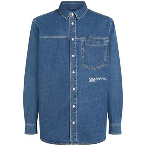 KARL LAGERFELD JEANS , Herr, Vanlig Jeansskjorta, Vanlig Fit, Blå, M KARL LAGERFELD JEANS , Herr, Vanlig Jeansskjorta, Vanlig Fit, Blå, M