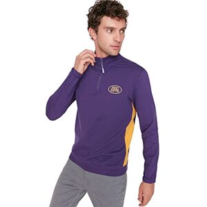 Trendyol Stående krage för män med slogan vanlig sweatshirt, lila, M, Lila, M Trendyol Stående krage för män med slogan vanlig sweatshirt, lila, M, Lila, M