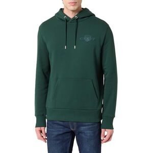 GANT REG Tonal Shield Hoodie, Tartan grön, L GANT REG Tonal Shield Hoodie, Tartan grön, L