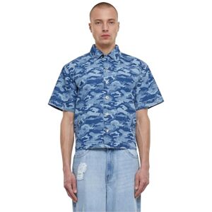 Urban Classics Laser Camo tryckt boxy-skjorta för män, bluelasercamo, XXL Urban Classics Laser Camo tryckt boxy-skjorta för män, bluelasercamo, XXL