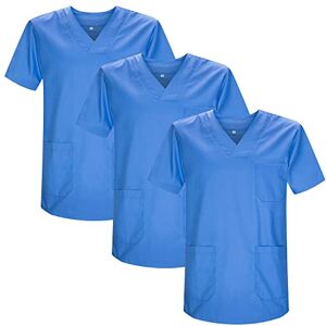 MISEMIYA – 3-pack Sanitär Casaca unisex sanitära uniformer sanitär uniform medicinisk uniform – ref. 817 x 3, Ljusblå 21, M MISEMIYA – 3-pack Sanitär Casaca unisex sanitära uniformer sanitär uniform medicinisk uniform – ref. 817 x 3, Ljusblå 21, M