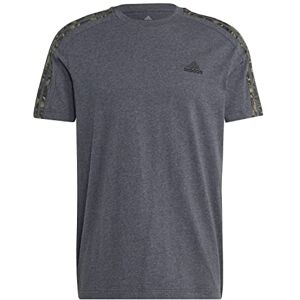adidas herr Kortärmad T-shirt Essentials Single Jersey 3-Stripes Tee, dark grey heather/black, S adidas herr Kortärmad T-shirt Essentials Single Jersey 3-Stripes Tee, dark grey heather/black, S