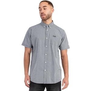 Lonsdale Herr Brixworth Slim Fit kortärmad skjorta, svart/vit, L Lonsdale Herr Brixworth Slim Fit kortärmad skjorta, svart/vit, L