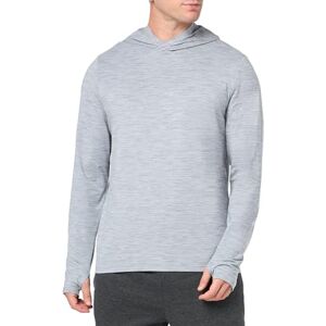 Amazon Essentials Heren Tech stretchig långärmad T-shirt med huva, Ljusgrå Rymdfärg, M Amazon Essentials Heren Tech stretchig långärmad T-shirt med huva, Ljusgrå Rymdfärg, M