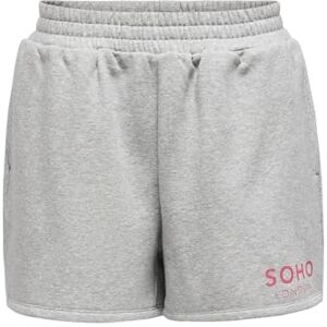 ONLY Onlcora Print Shorts Ub SWT, Ljusgrå melange, XS ONLY Onlcora Print Shorts Ub SWT, Ljusgrå melange, XS