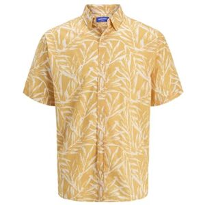 JACK & JONES Jorjoshua Split Aop Shirt Ss, Gyllene aprikos, XS JACK & JONES Jorjoshua Split Aop Shirt Ss, Gyllene aprikos, XS