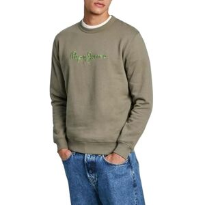 Pepe Jeans herr New Joe Crew, sweatshirt, grön, XS, Grön (Safari grön), XS Pepe Jeans herr New Joe Crew, sweatshirt, grön, XS, Grön (Safari grön), XS
