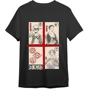 Comic Studio One Piece T-shirt Monkey D. Luffy, Zoro, Sanji Svart XL, svart, XL Comic Studio One Piece T-shirt Monkey D. Luffy, Zoro, Sanji Svart XL, svart, XL