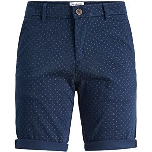 JACK & JONES Herr Jpstbowie Jjshort Sa Printed Sn Chino shorts, Navy Blazer/detalj: aop antik vit, S JACK & JONES Herr Jpstbowie Jjshort Sa Printed Sn Chino shorts, Navy Blazer/detalj: aop antik vit, S