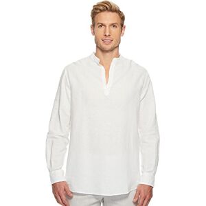 Perry Ellis herr långärmad solid linne bomull popover skjorta button down skjorta Perry Ellis herr långärmad solid linne bomull popover skjorta button down skjorta