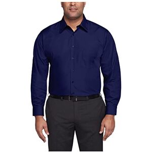 Van Heusen Långärmad skjorta för män, Big Fit Poplin, Persisk blå, 18.5" Neck 32"-33" Sleeve Van Heusen Långärmad skjorta för män, Big Fit Poplin, Persisk blå, 18.5" Neck 32"-33" Sleeve