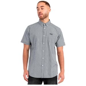 Lonsdale Herr Brixworth Slim Fit kortärmad skjorta, svart/vit, XXL Lonsdale Herr Brixworth Slim Fit kortärmad skjorta, svart/vit, XXL