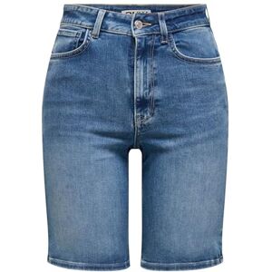 ONLY damjeans shorts ONLMADISON hög midja normalt skurna jeansshorts, Mellanblå denim, M ONLY damjeans shorts ONLMADISON hög midja normalt skurna jeansshorts, Mellanblå denim, M