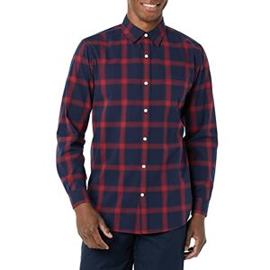 Amazon Essentials Herr långärmad smal passform stretch poplin skjorta, marinblå röd buffel pläd, medium Amazon Essentials Herr långärmad smal passform stretch poplin skjorta, marinblå röd buffel pläd, medium