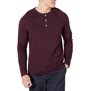 Amazon Essentials Men's Långärmad Henley-skjorta med smal passform, Vinröd, M Amazon Essentials Men's Långärmad Henley-skjorta med smal passform, Vinröd, M