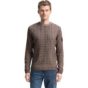 TOM TAILOR herrtröja, 39368 – brun offwhite pläterad, 3XL TOM TAILOR herrtröja, 39368 – brun offwhite pläterad, 3XL